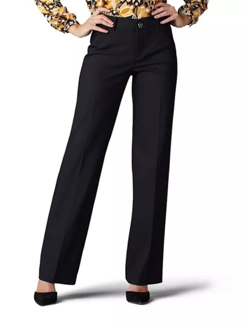 Lee Flex Motion Regular Fit Trouser Pants Black Size 12 Medium